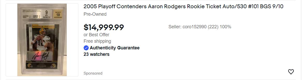 Aaron Rodgers Featured Listing