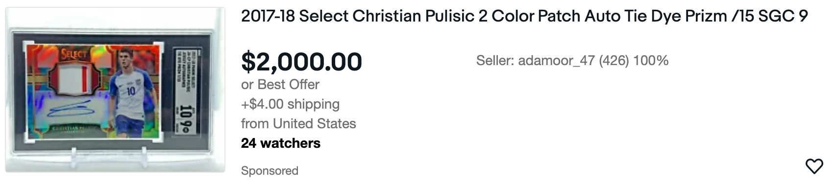Christian Pulisic Featured Listing
