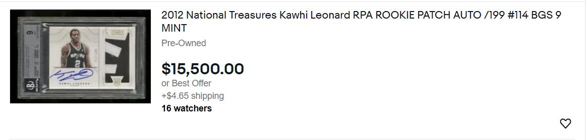 Kawhi Leonard Featued Listing