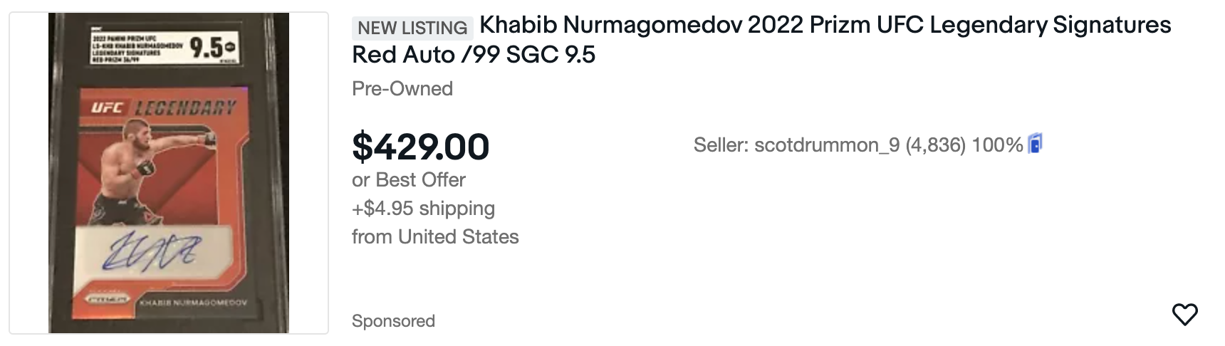 Khabib Nurmagomedov Featured Listing