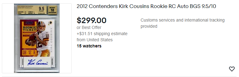 Kirk Cousins Sponsored Listing