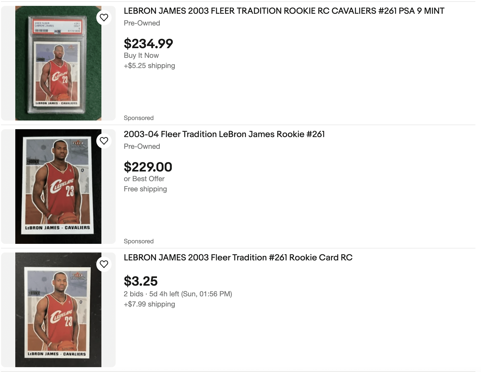 LeBron James Cards on eBay